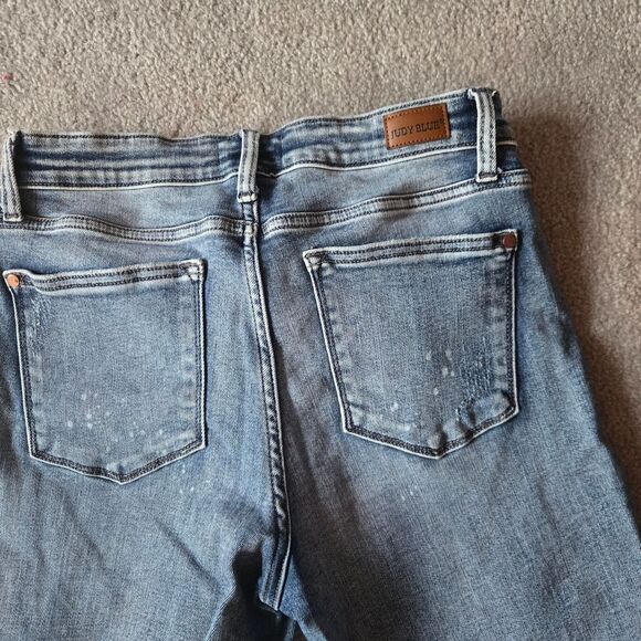 Judy Blue Ripped Skinny Jeans - Light Blue - Picture 2 of 8